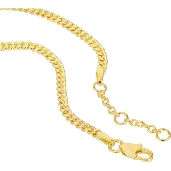 14K Gold Plated Curb Chain Adjustable Bracelet for Women Cute Gift - Picture 4 of 6